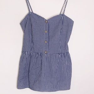 Blue Peplum Picnic Top